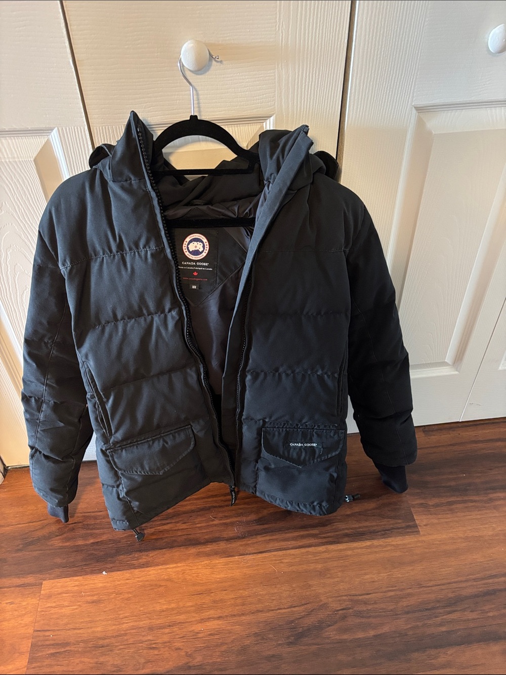 Canada Goose Black Hooded Puffer Jacket